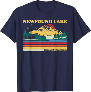 Vintage Retro Family Vacation New Hampshire Newfound Lake T-Shirt - T-Shirt | Navy