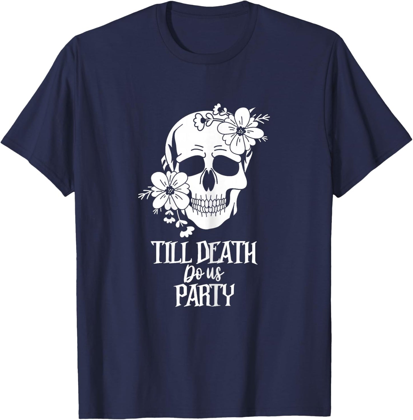 Bride or Die Skull Halloween Gothic Style Bachelorette Party T-Shirt - T-Shirt | Navy