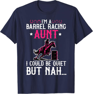 I'm A Barrel Racing Aunt Barrel Race Auntie T-Shirt - T-Shirt | Navy