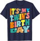 It's My twin's Birthday Retro Vintage Women Men Kids T-Shirt - T-Shirt | Navy