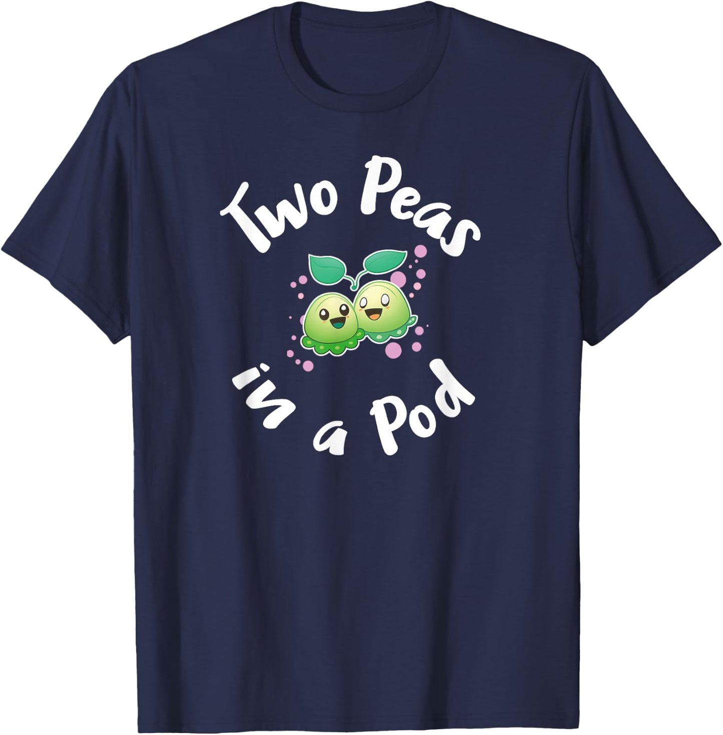 Two Peas in a Pod - My Twin Is My Best Friend Matching Twins T-Shirt - T-Shirt | Navy
