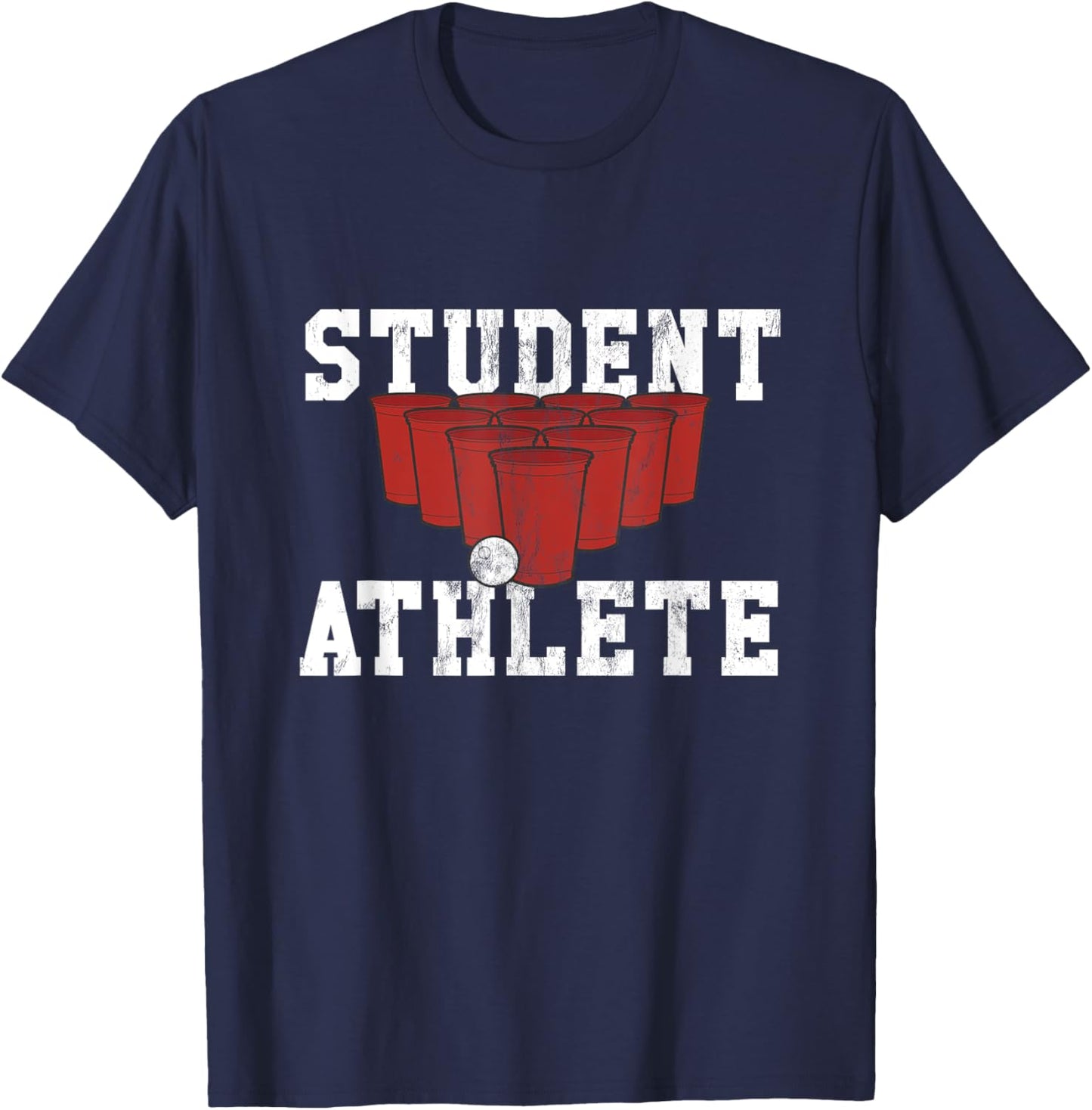 Student Athlete Beer Pong College Usa T-Shirt - T-Shirt | Navy