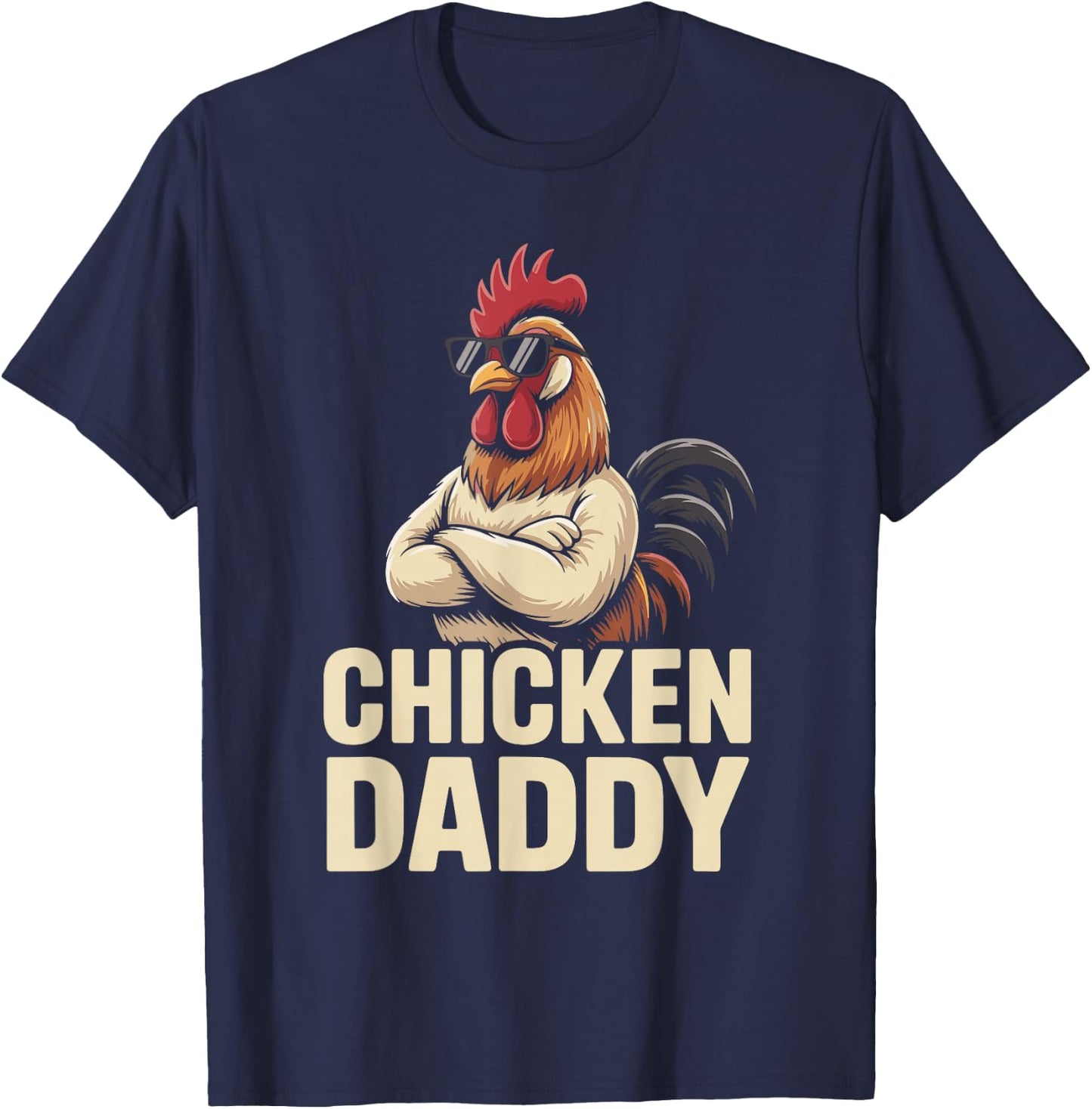 Chicken Daddy Vintage Poultry Farmer Funny Fathers Day Men T-Shirt - T-Shirt | Navy