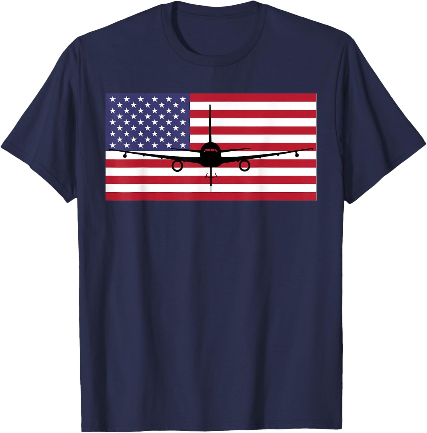KC46 Pegasus Air Force Pilot- American Flag Funny Aviation T-Shirt - T-Shirt | Navy
