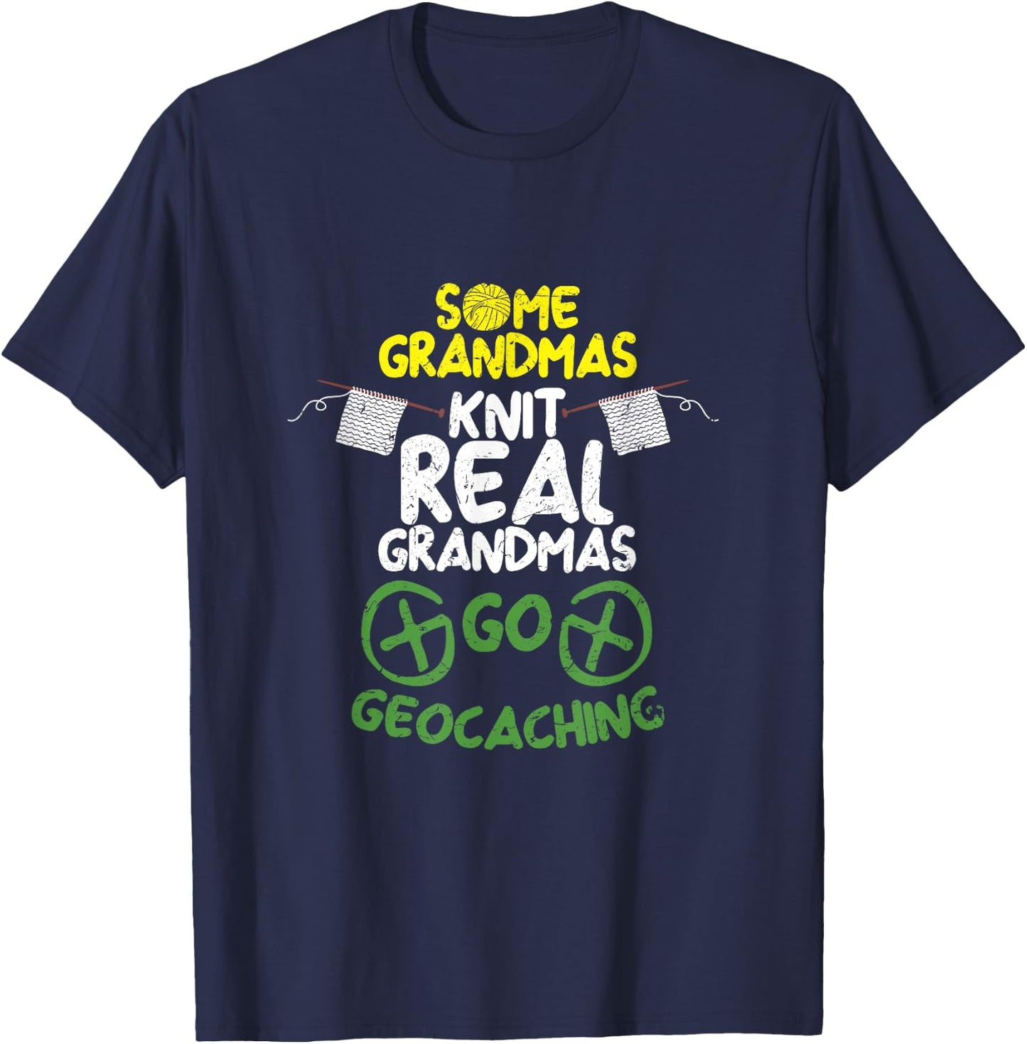 Funny Geocaching Real Grandmothers Geocacher Geocache T-Shirt - T-Shirt | Navy