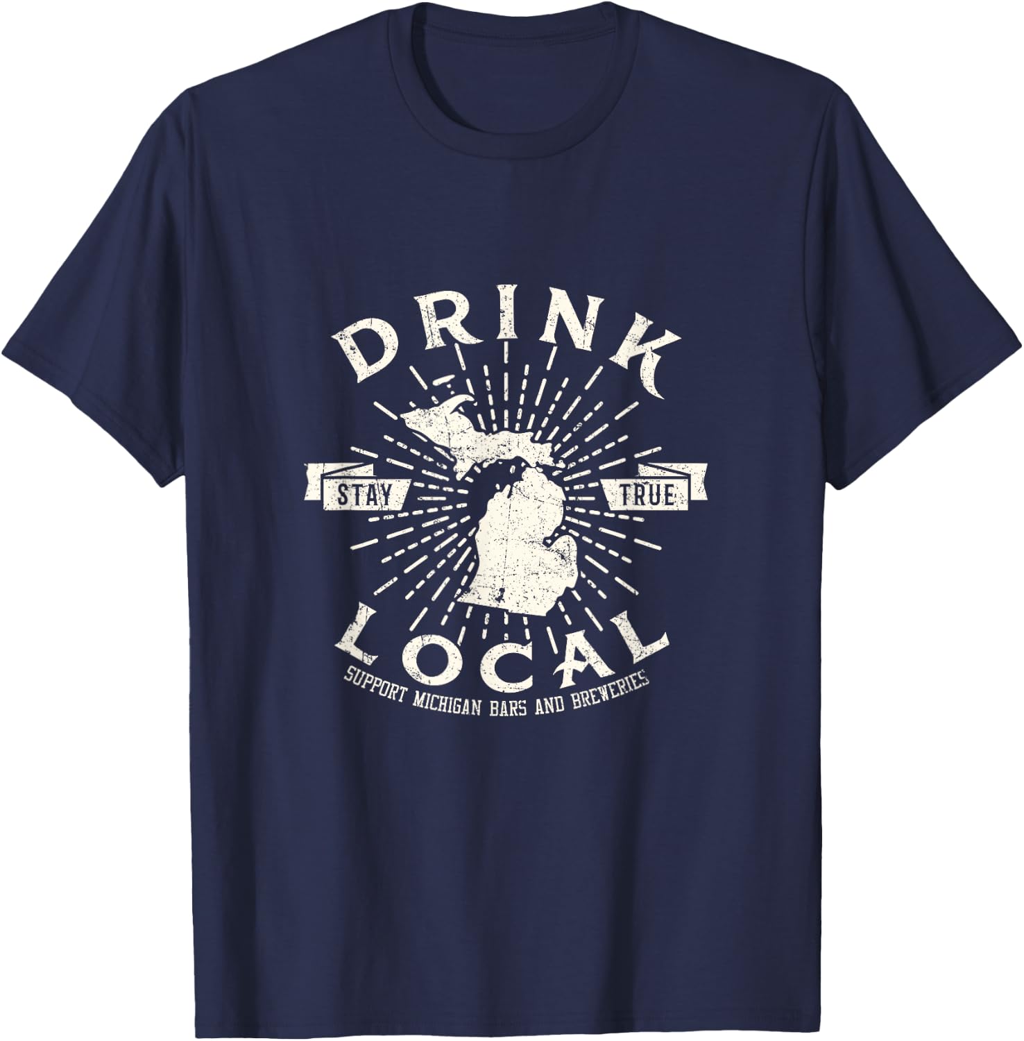 Drink Local Beer Brewery Michigan Support shirt T-Shirt - T-Shirt | Navy