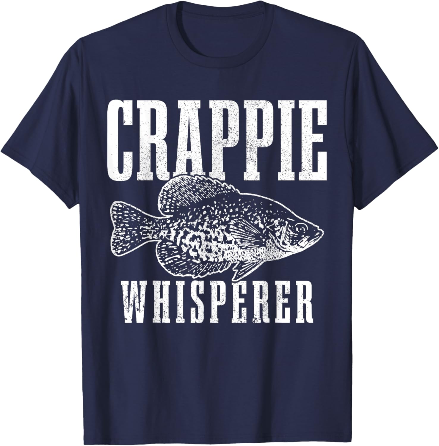 Crappie Whisperer Funny Vintage Crappie Fishing Fisherman T-Shirt - T-Shirt | Navy