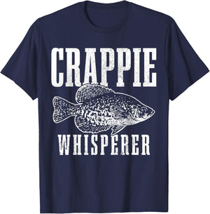 Crappie Whisperer Funny Vintage Crappie Fishing Fisherman T-Shirt - T-Shirt | Navy
