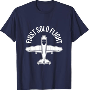 I Survived My First Solo Flight Aviation T-Shirt - T-Shirt | Navy