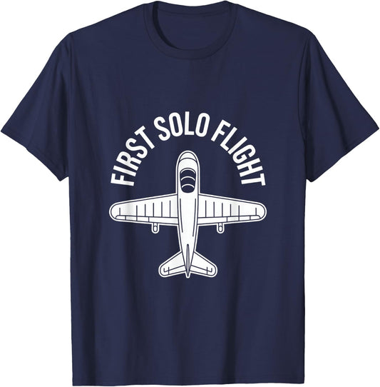 I Survived My First Solo Flight Aviation T-Shirt - T-Shirt | Navy