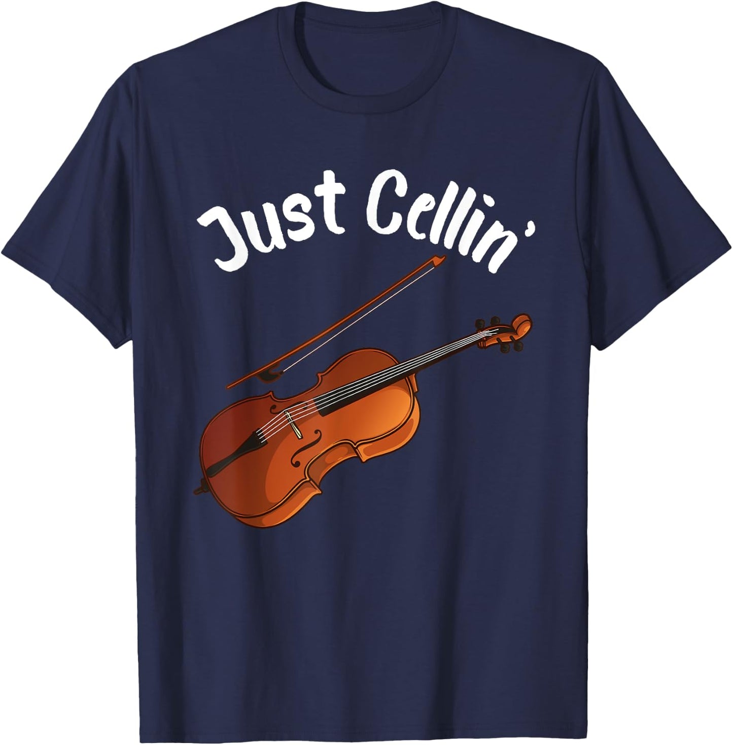 Funny Cello Designs Women Music Fan Lover Musicians T-Shirt - T-Shirt | Navy