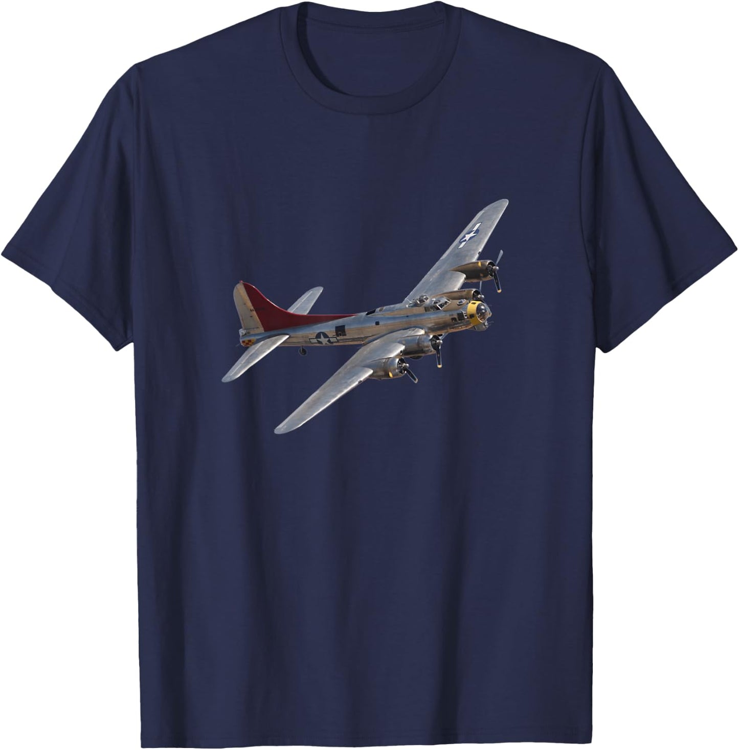 B17 Flying-Fortress WWII Fighter Plane USA History T-Shirt - T-Shirt | Navy