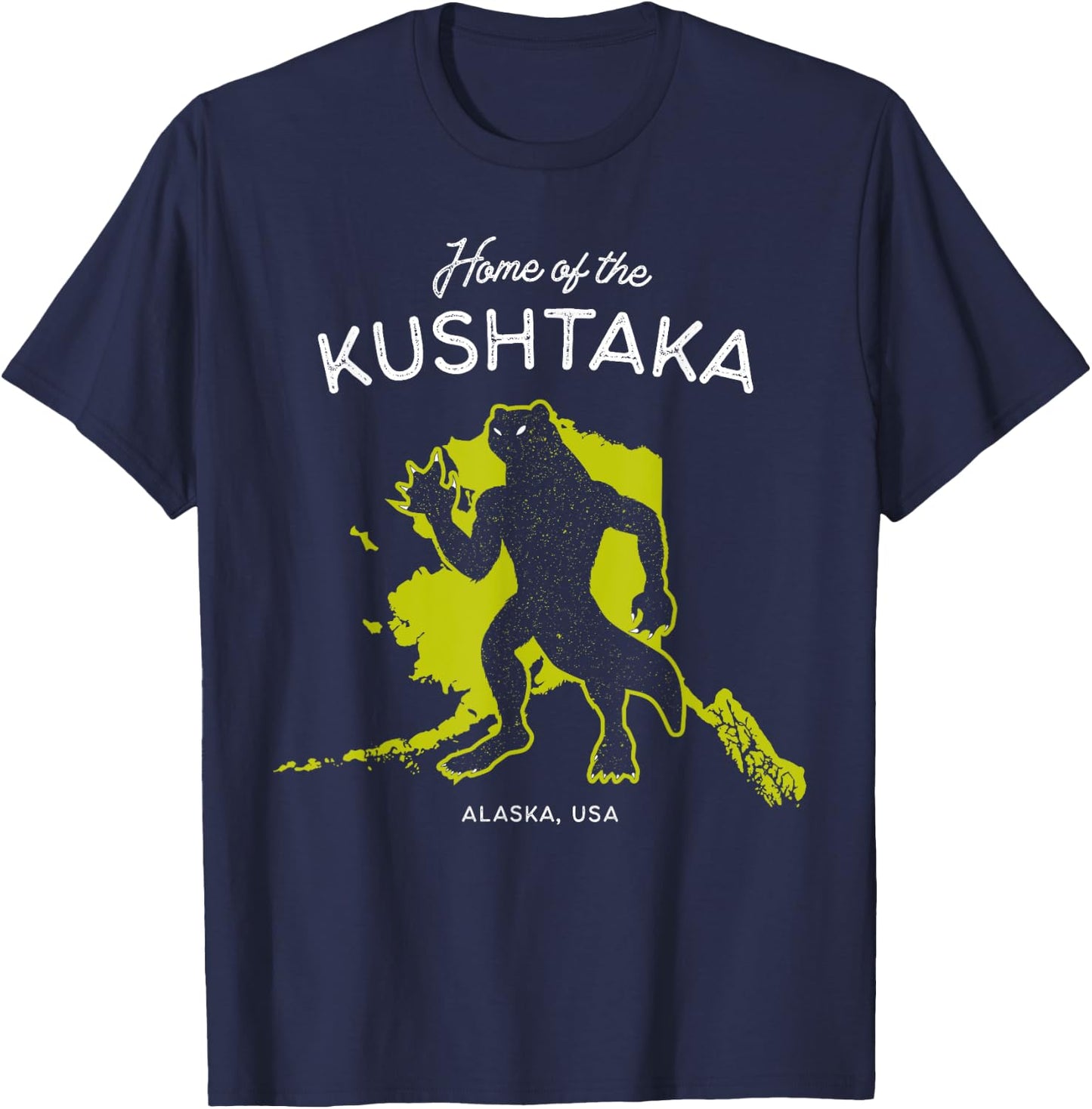 Home of the Kushtaka Otter Man - Alaska, USA Cryptid T-Shirt - T-Shirt | Navy