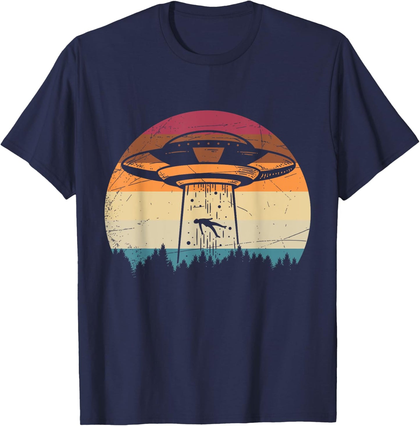 Retro UFO Alien T-Shirt - T-Shirt | Navy