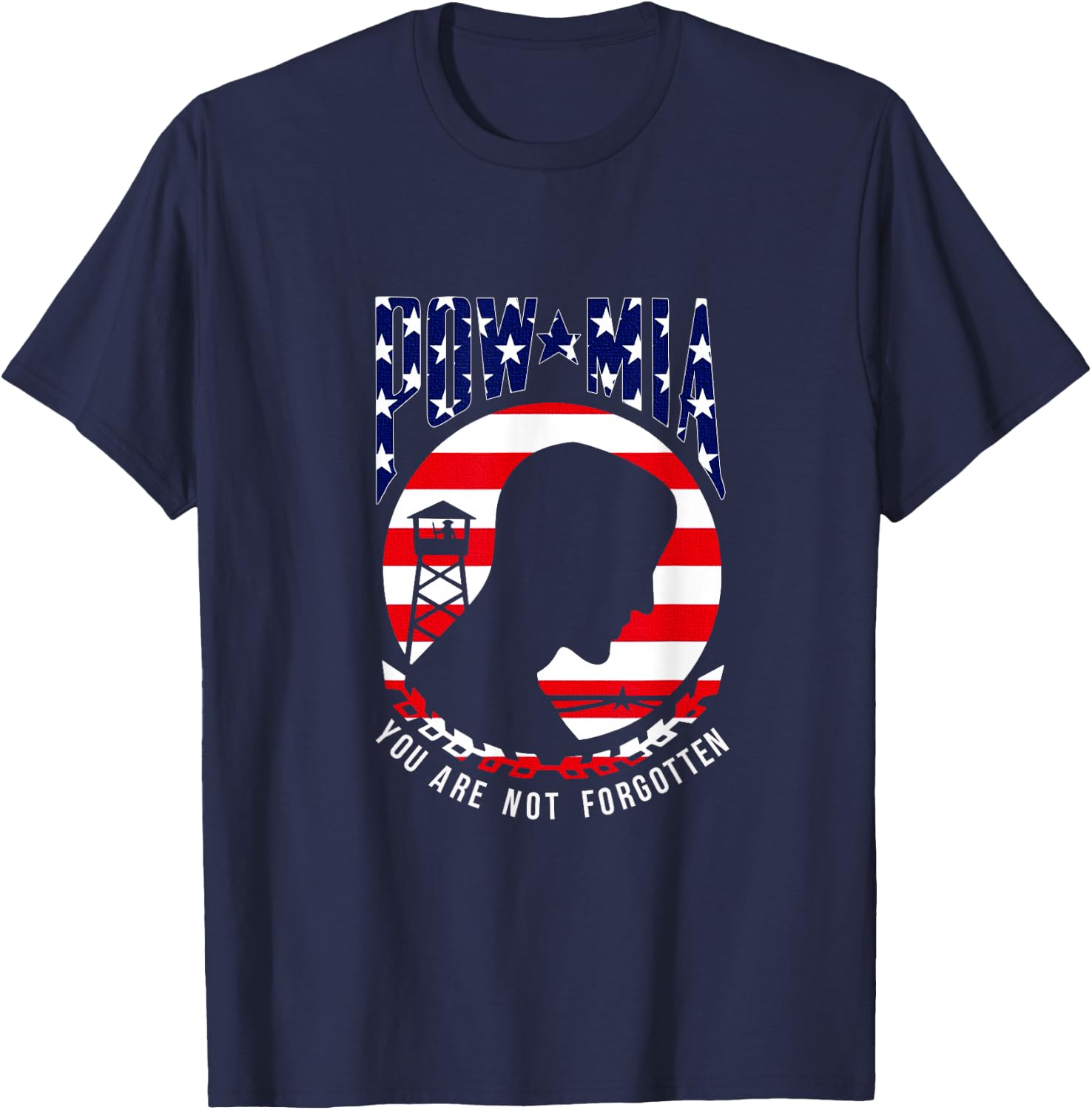 POW MIA - You are Not Forgotten - Short Sleeve T-Shirt - T-Shirt | Navy