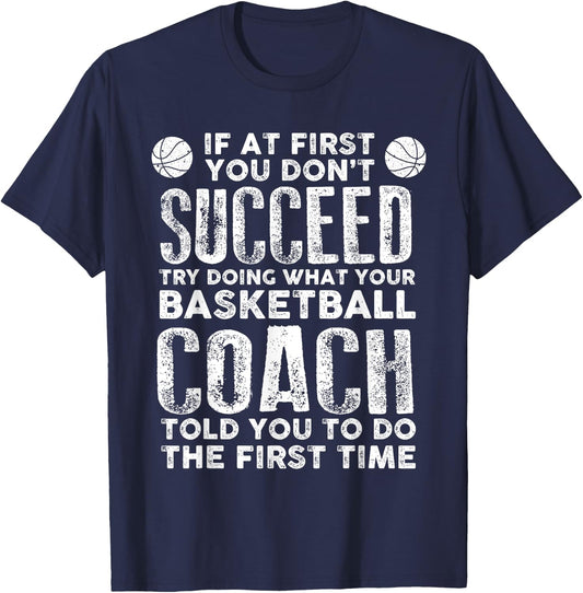 Funny Basketball Coaching Art Women Basketball Game T-Shirt - T-Shirt | Navy
