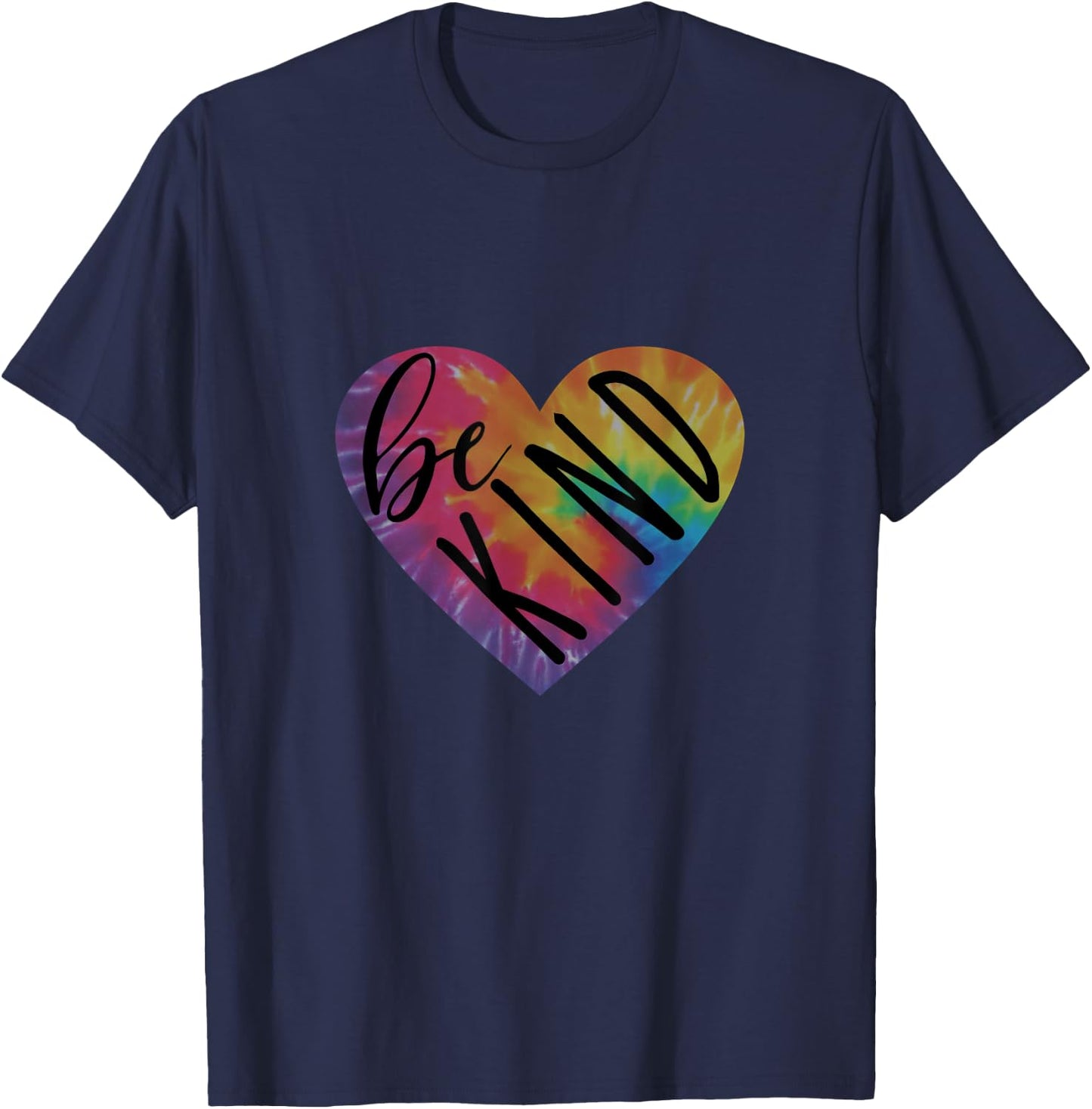 Be Kind Shirt Groovy Tie Dye Flower Power Gift Anti Bullying T-Shirt - T-Shirt | Navy