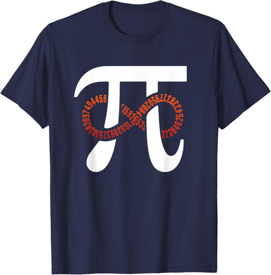 Funny Pi Number 3.141 Infinity Pi Day Funny Geek Math Lover T-Shirt - T-Shirt | Navy