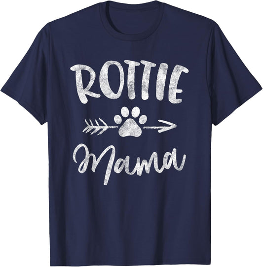 Rottie Mama Gifts Rottweiler Lover Owner Gifts Dog Mom Women Girls Kids T-Shirt - T-Shirt | Navy