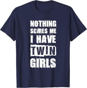 Funny Twin Daughter Mom of Twins Dad of Twins T-Shirt - T-Shirt | Navy