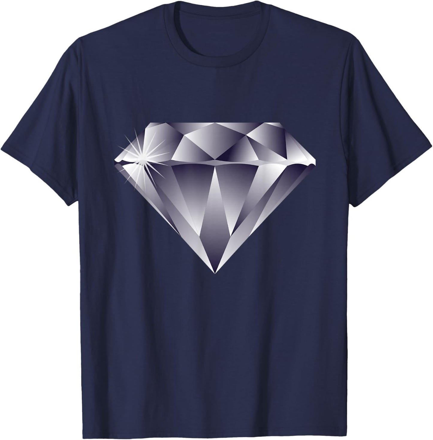 Large Sparkling Diamond Gemstone Jewel Graphic T-Shirt - T-Shirt | Navy