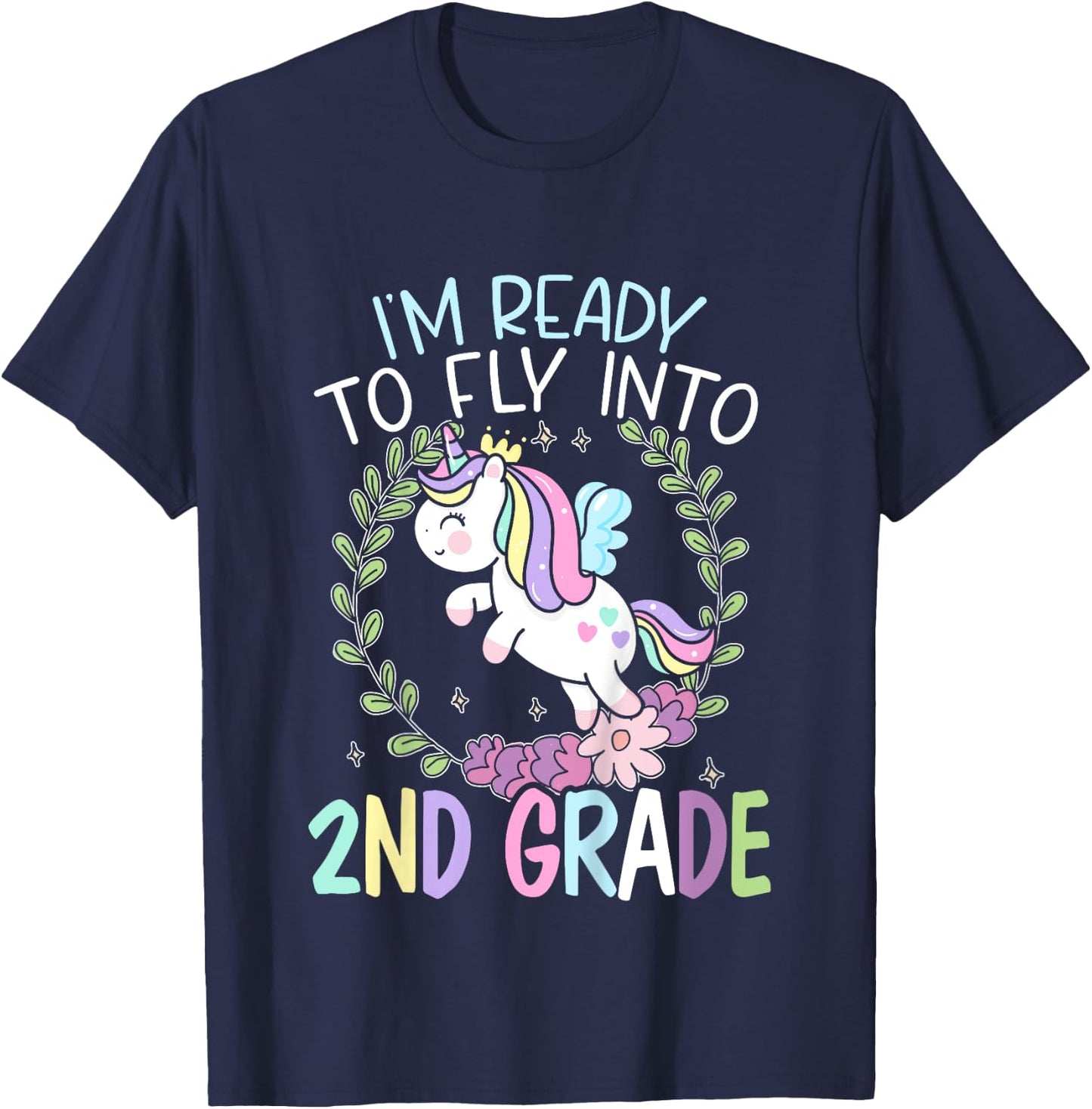 Kids I'm Ready To Fly Into 2nd Grade First Day Of School T-Shirt - T-Shirt | Navy