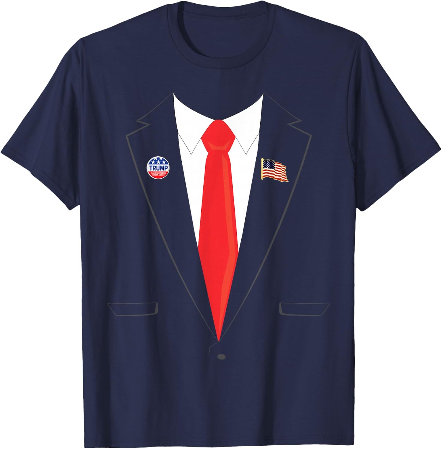 Tuxedo Suit Presidents Day Trump Pin Costume 2020 T-Shirt - T-Shirt | Navy
