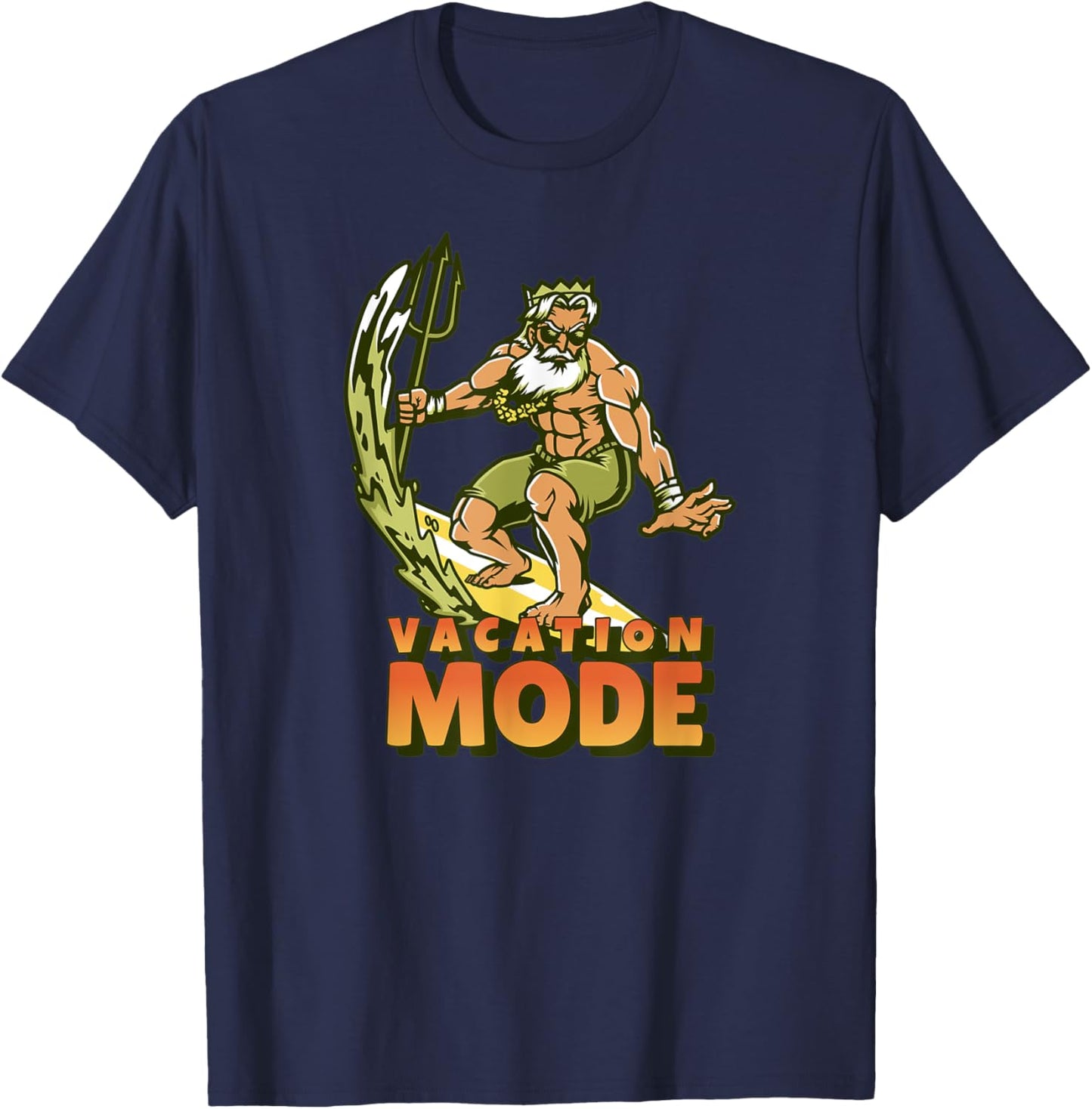 Hawaiian Zeus Hawaii Vacation Mode Greek Mythology God Surf T-Shirt - T-Shirt | Navy