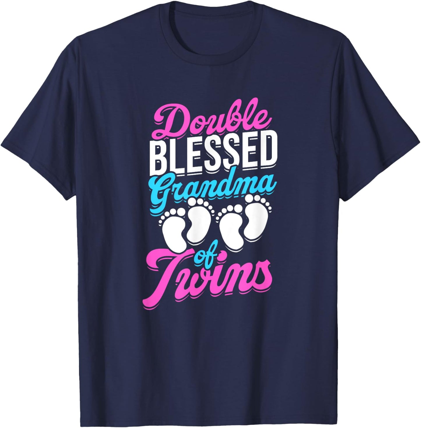 Double blessed grandma of twins - Family Spoiling Grandma T-Shirt - T-Shirt | Navy