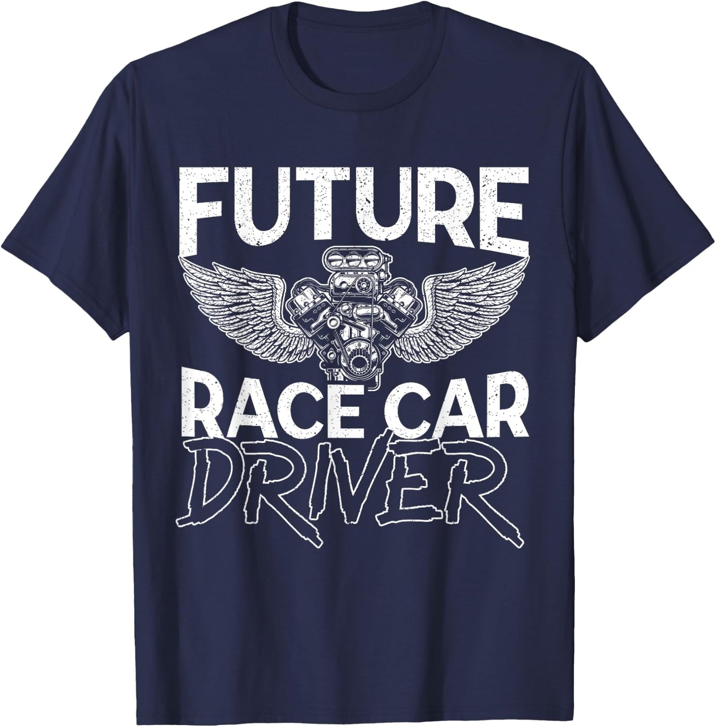 Future Race Car Driver Racer Kids Drag Racing Turbo Speed T-Shirt - T-Shirt | Navy