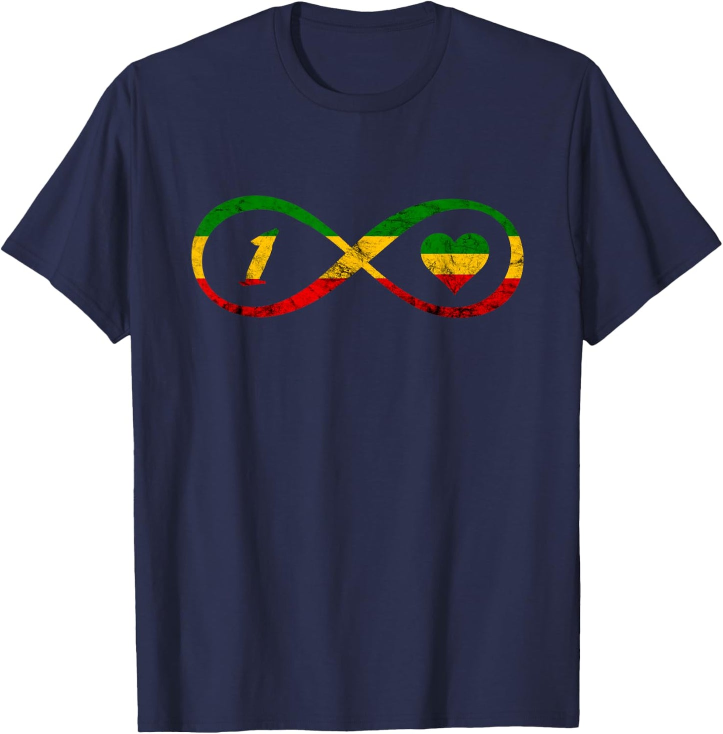 Rasta Reggae Music Hippie Infinity T-Shirt - T-Shirt | Navy