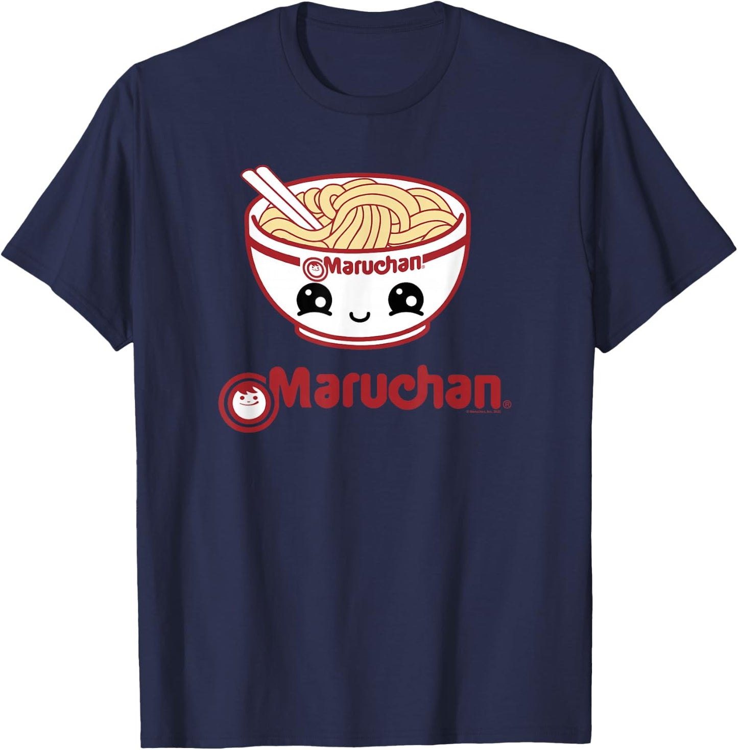 Maruchan Cute Noodle Bowl Face Logo Small T-Shirt - T-Shirt | Navy