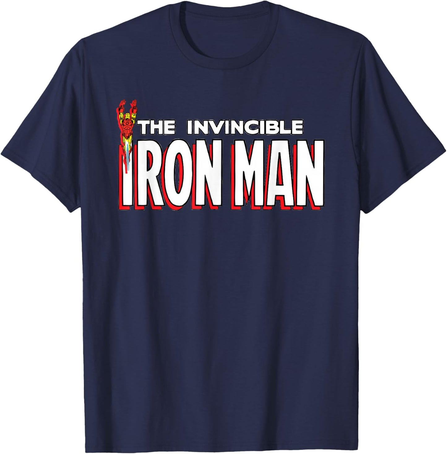 Marvel The Invincible Iron Man Retro Comic Book T-Shirt - T-Shirt | Navy