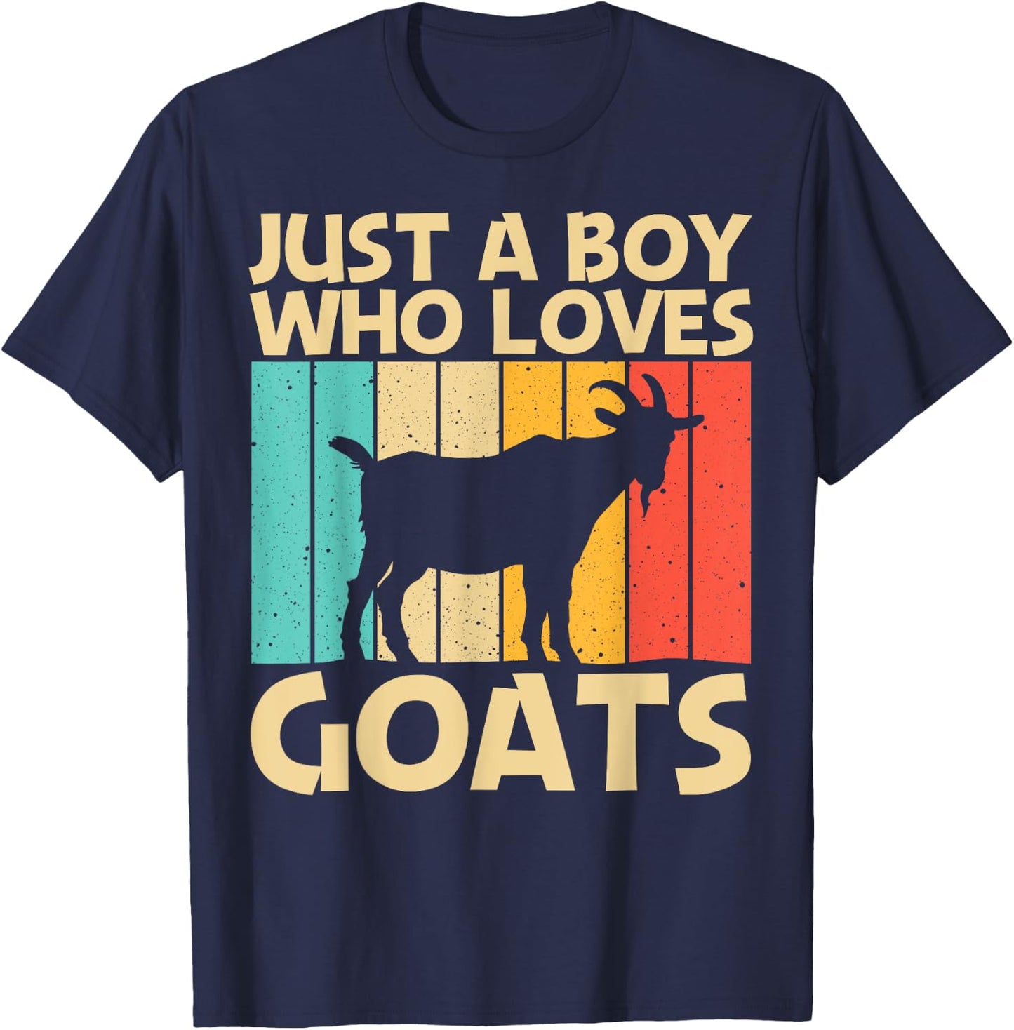 Cool Goat Design For Boys Kids Goat Farmer Farming Lovers T-Shirt - T-Shirt | Navy