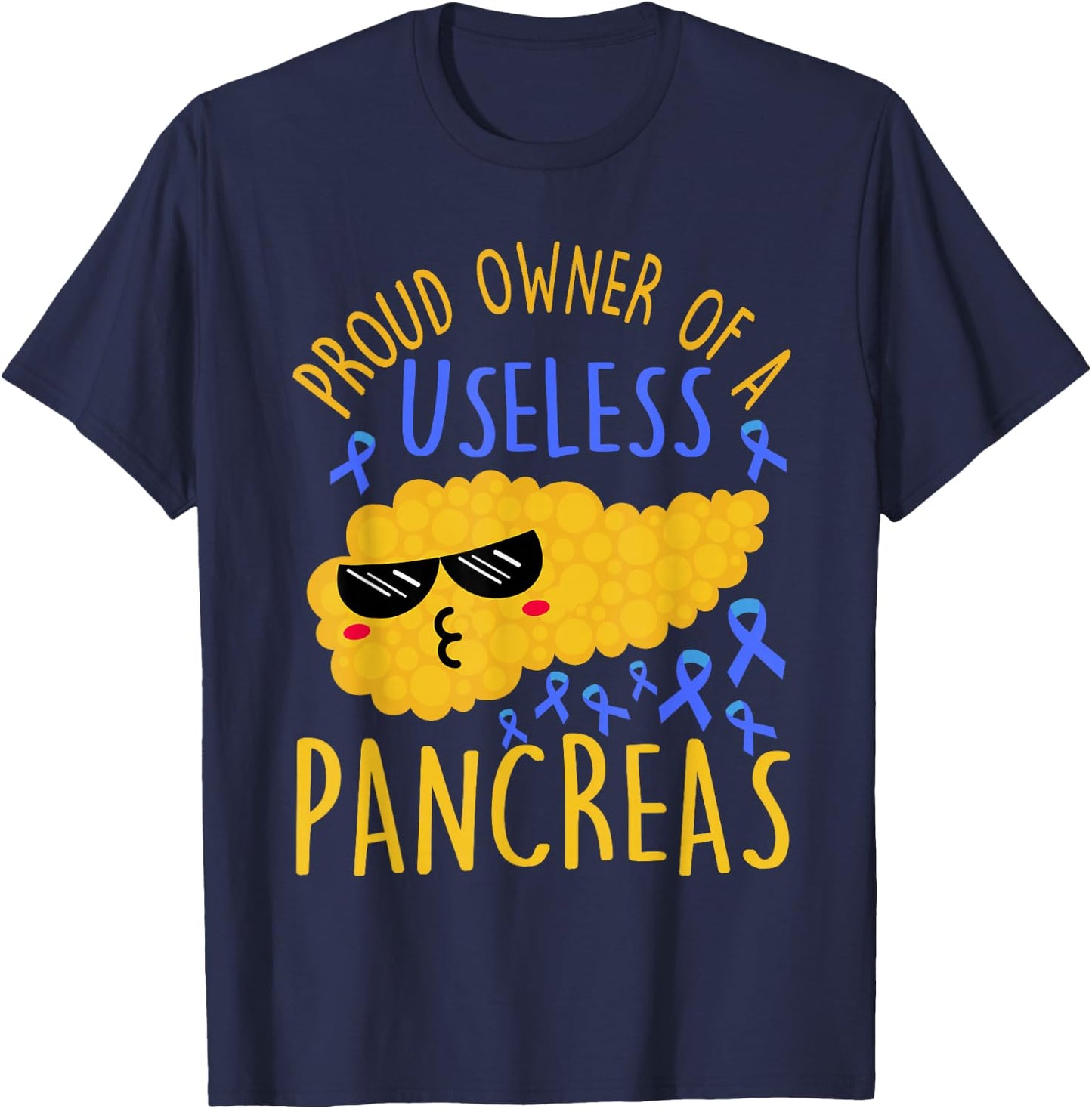 Type 1 Diabetes Awareness Funny T1D Diabetes Warrior Kids T-Shirt - T-Shirt | Navy