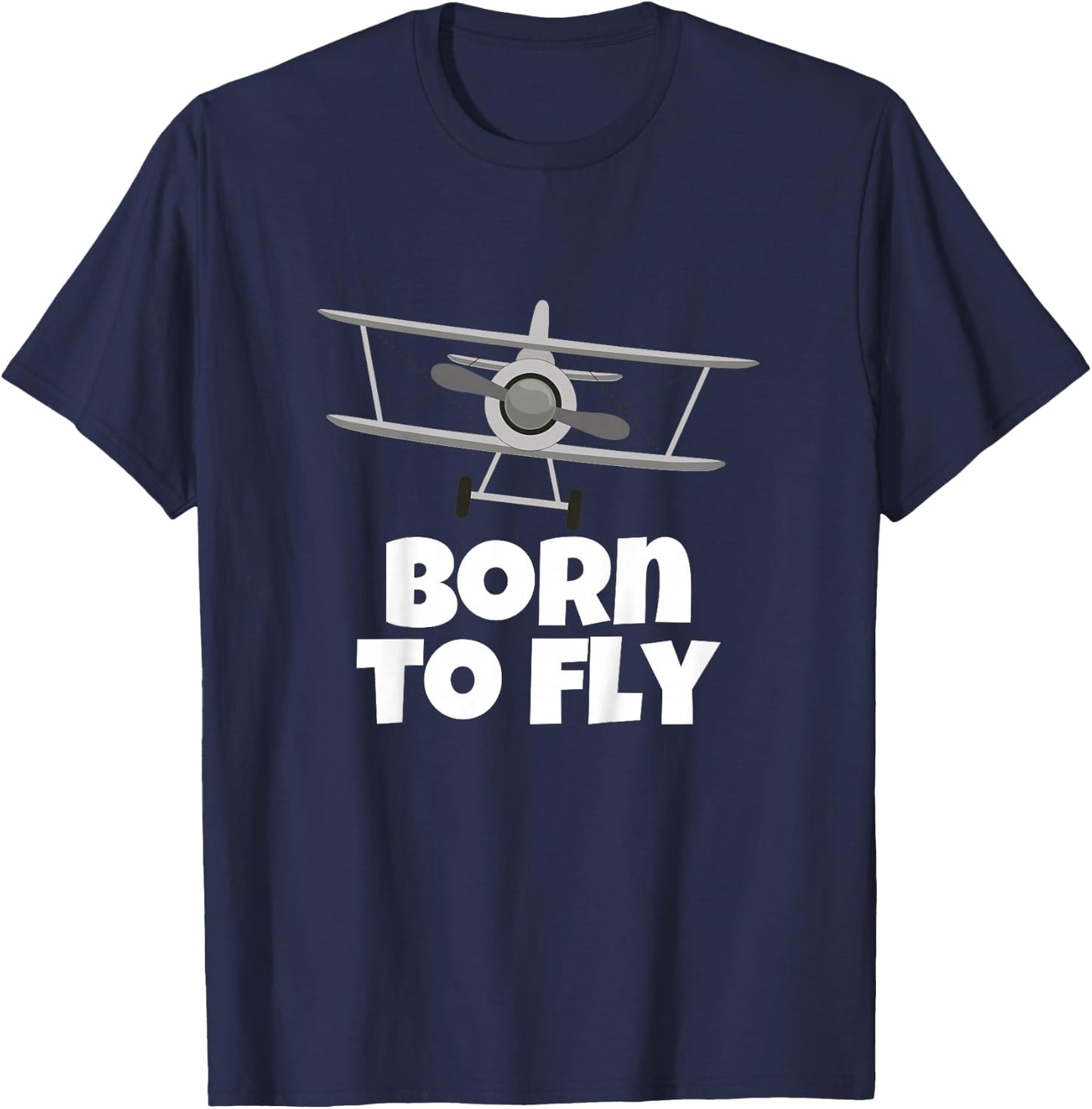 Born to Fly Airplane Pilot T-Shirt - T-Shirt | Navy