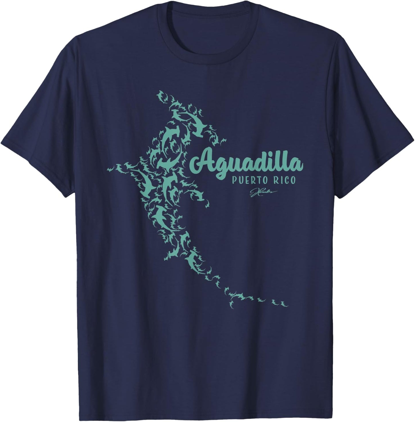 JCombs: Aguadilla, Puerto Rico, Hammerhead Shark, Beach Women Kids T-Shirt - T-Shirt | Navy