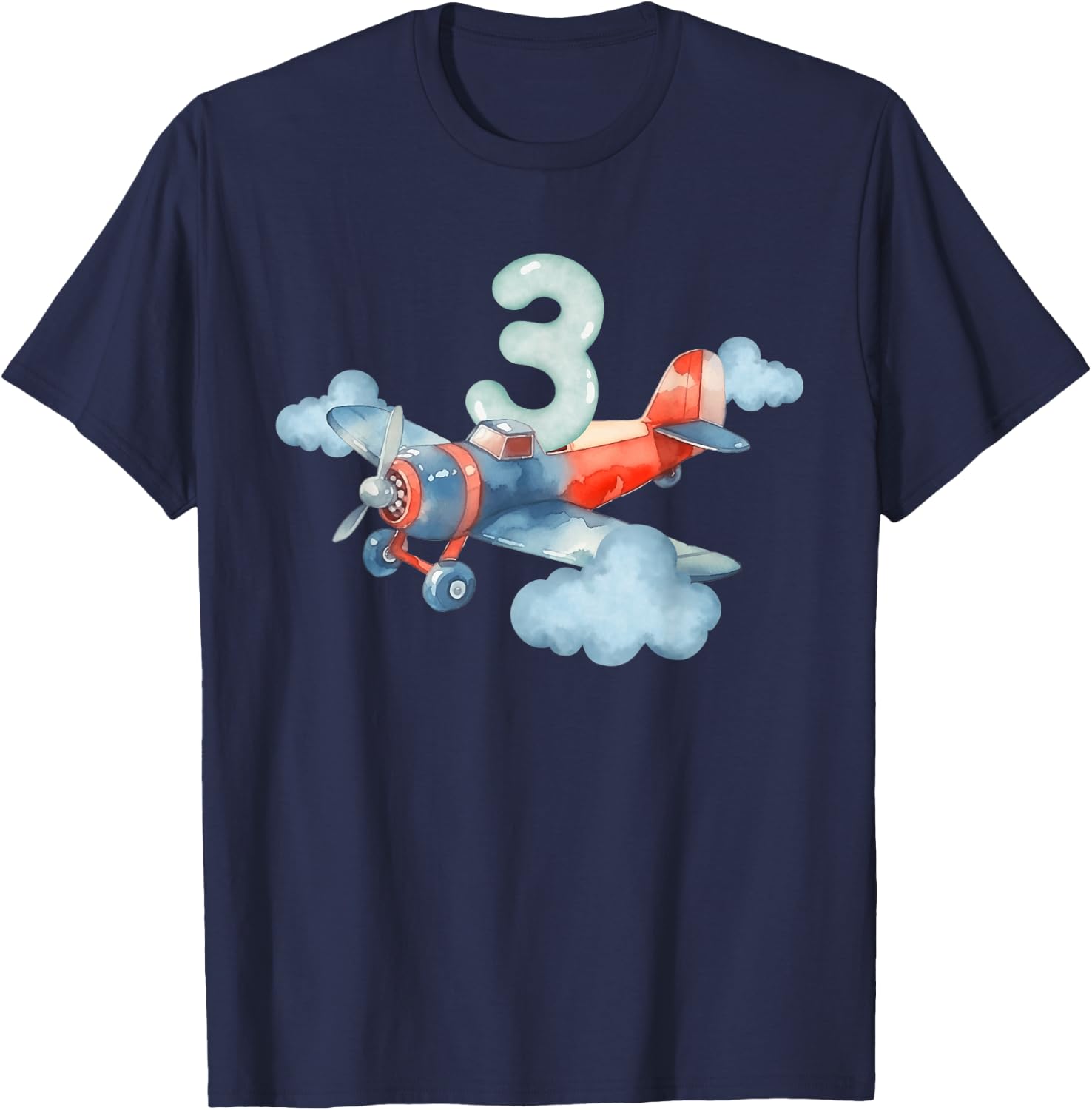3rd Birthday Boys Airplane Pilot 3 Year Old Boy T-Shirt - T-Shirt | Navy