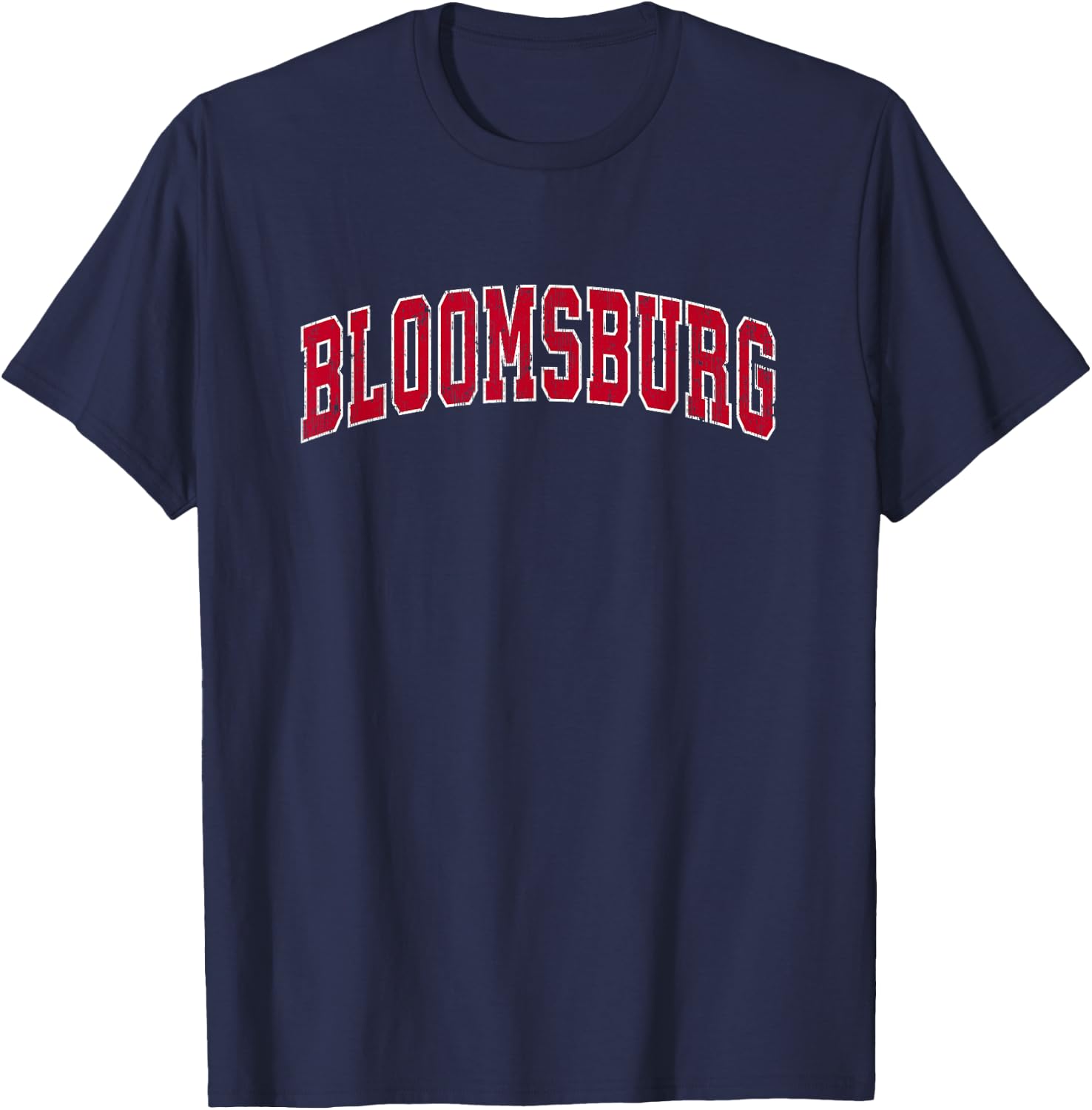 Bloomsburg Pennsylvania PA Vintage Sports Design Red Design T-Shirt - T-Shirt | Navy