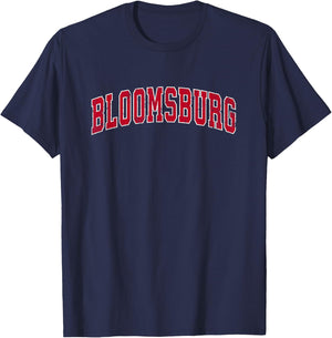 Bloomsburg Pennsylvania PA Vintage Sports Design Red Design T-Shirt - T-Shirt | Navy