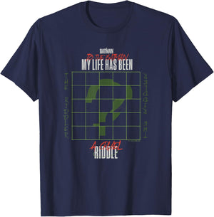 The Batman The Riddler Grid Question Mark Logo T-Shirt - T-Shirt | Navy