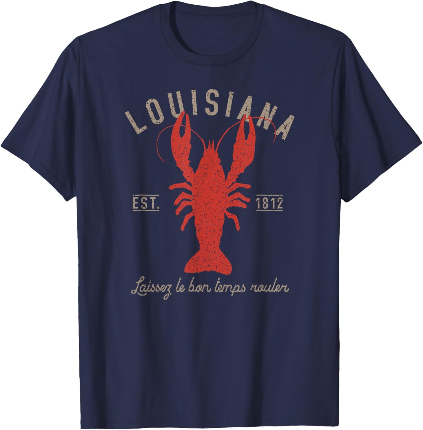 Louisiana Crawfish T Shirt Laissez le bon temps rouler T-Shirt - T-Shirt | Navy