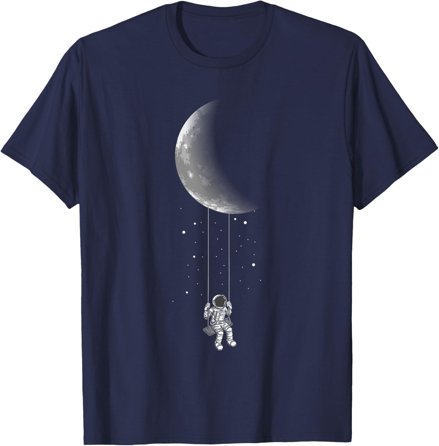 Moon Swing - Stars Galaxy Astronaut Universe Space T-Shirt - T-Shirt | Navy