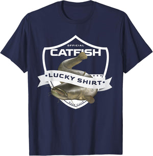 Catfish Lucky Shirt Funny Accessories to Catfish Fishing T-Shirt - T-Shirt | Navy