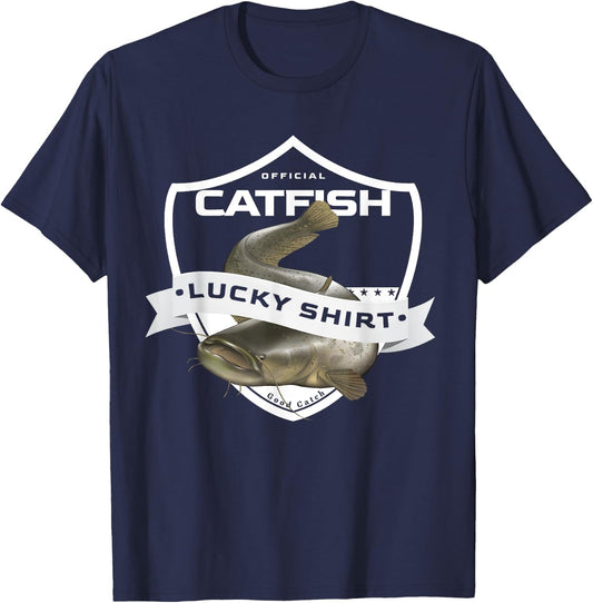 Catfish Lucky Shirt Funny Accessories to Catfish Fishing T-Shirt - T-Shirt | Navy