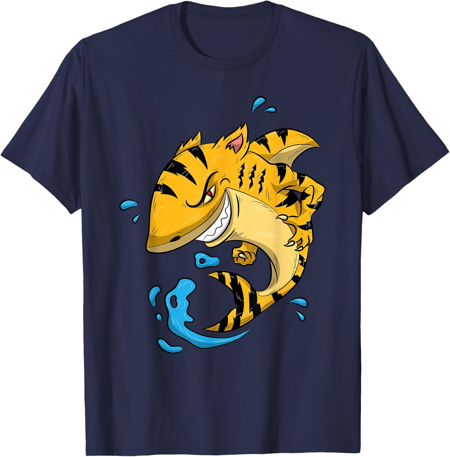 Tiger Shark Shirt Tigershark Boys Men Kids Predators Present T-Shirt - T-Shirt | Navy