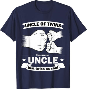 Uncle of Twins Baby Party Announcement T-Shirt - T-Shirt | Navy