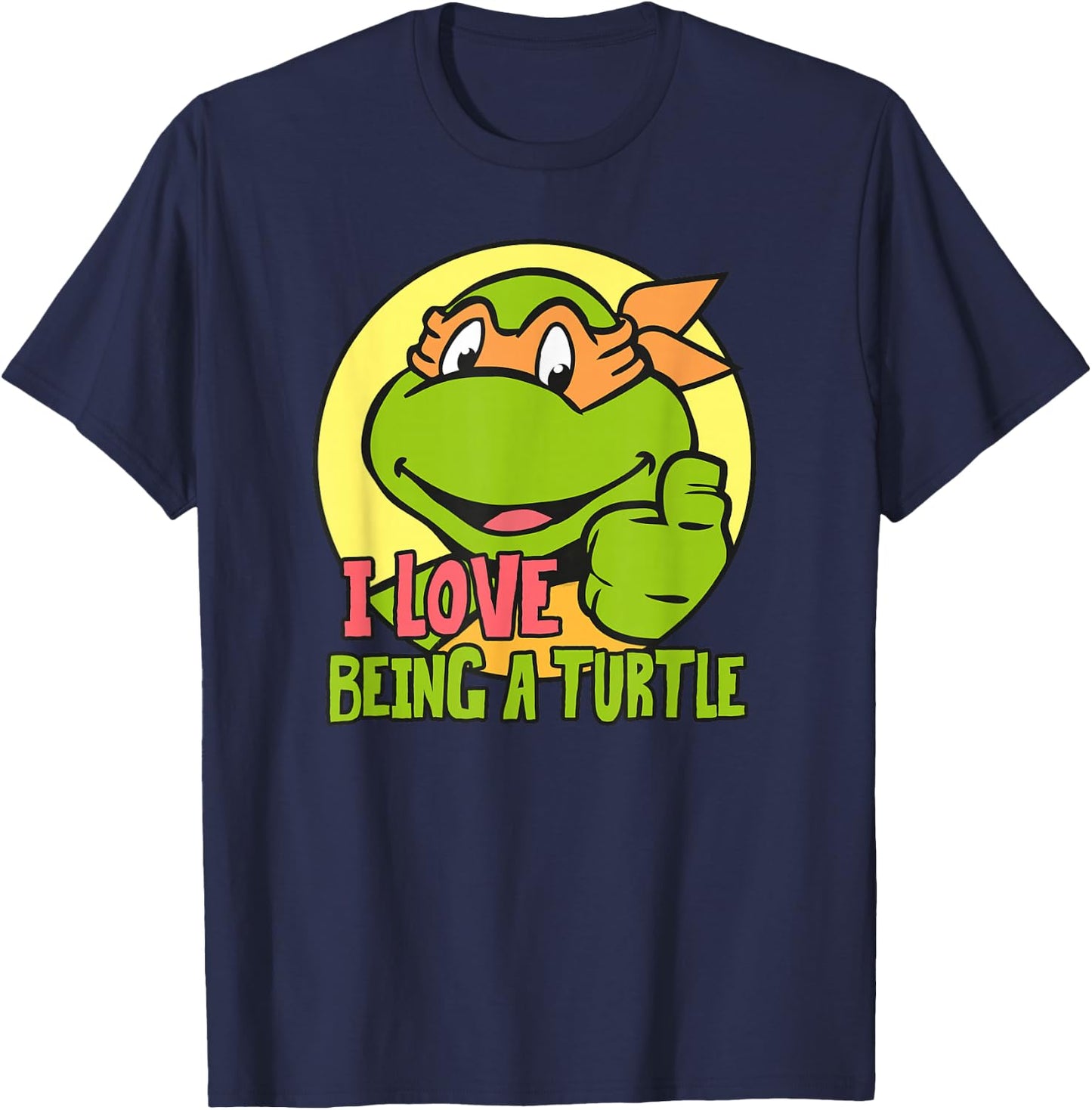Michelangelo - I Love Being a Turtle T-Shirt - T-Shirt | Navy