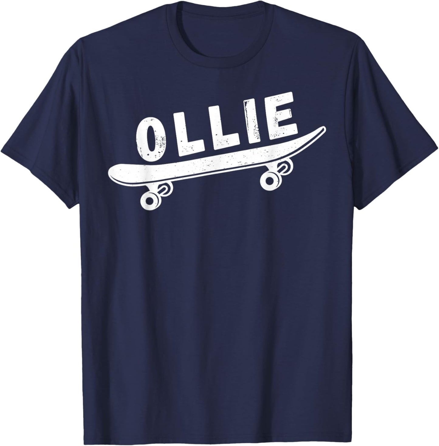 Skateboarding Ollie Vintage Skateboarder Grungy Graphic T-Shirt - T-Shirt | Navy
