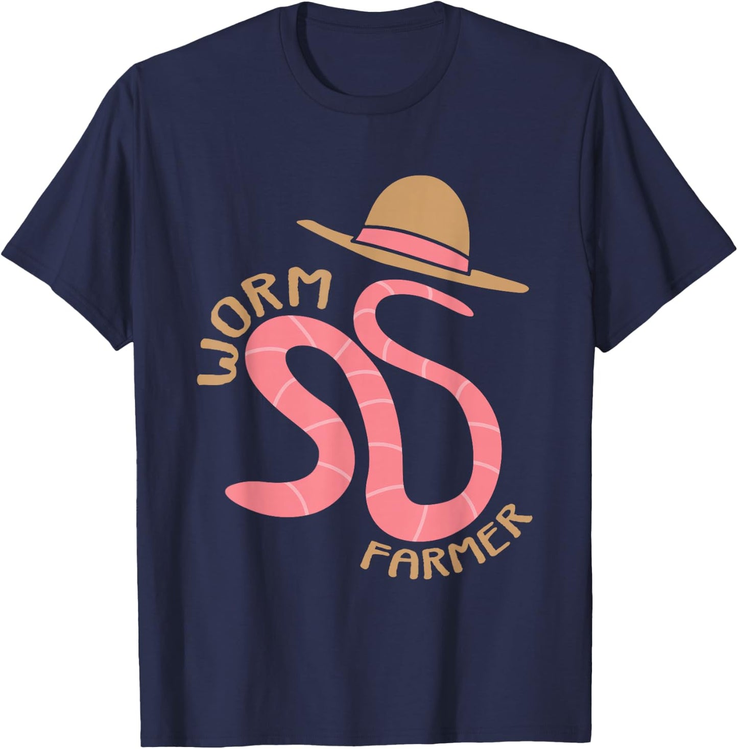 Worm Farmer Funny Vermiculture Gardening Gift T-Shirt - T-Shirt | Navy